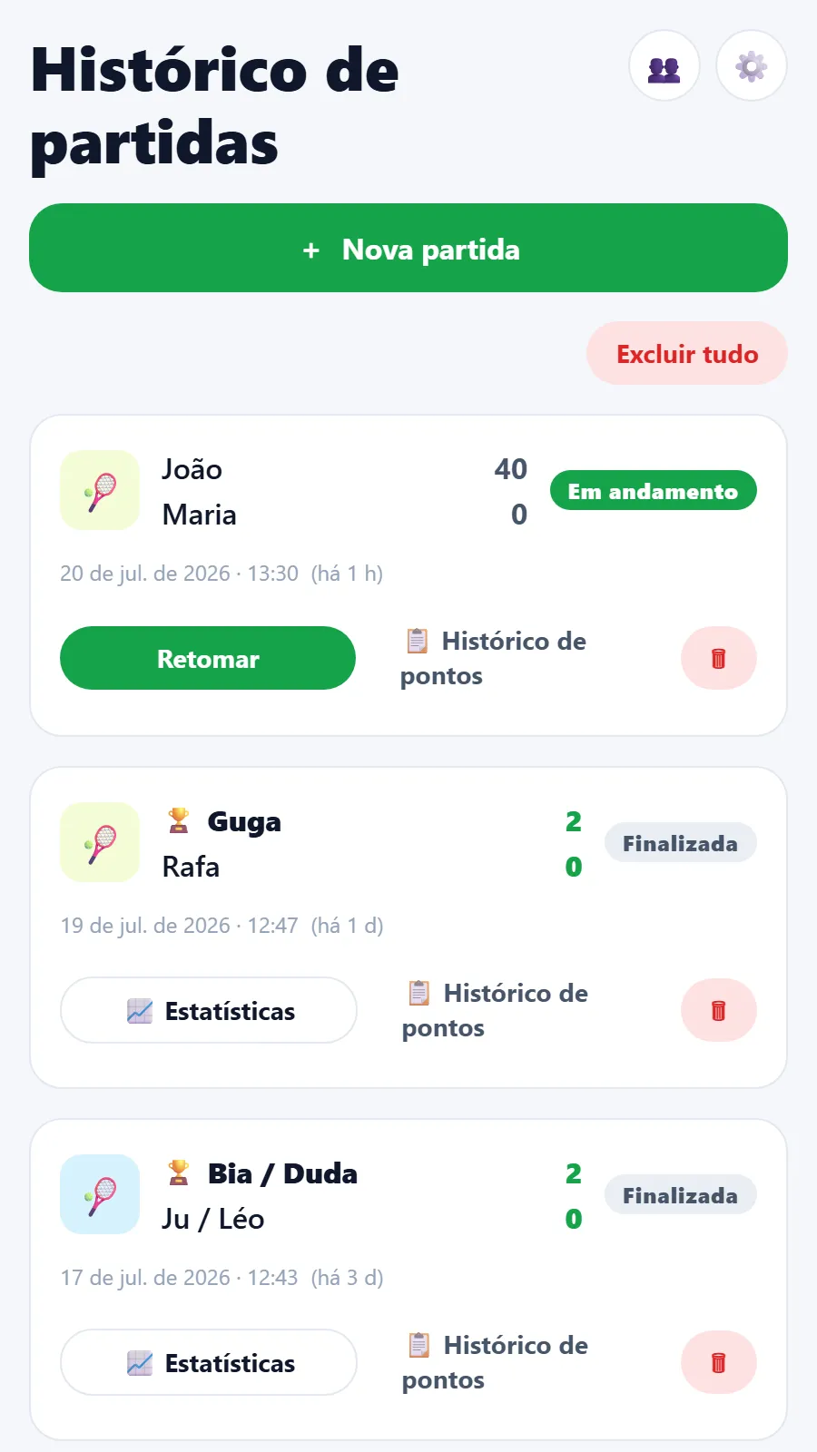 ScoreMode — Suas partidas